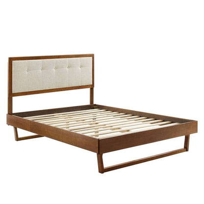 Modway - Willow Queen Wood Platform Bed With Angular Frame - MOD-6384-WAL-BEI veiw 3