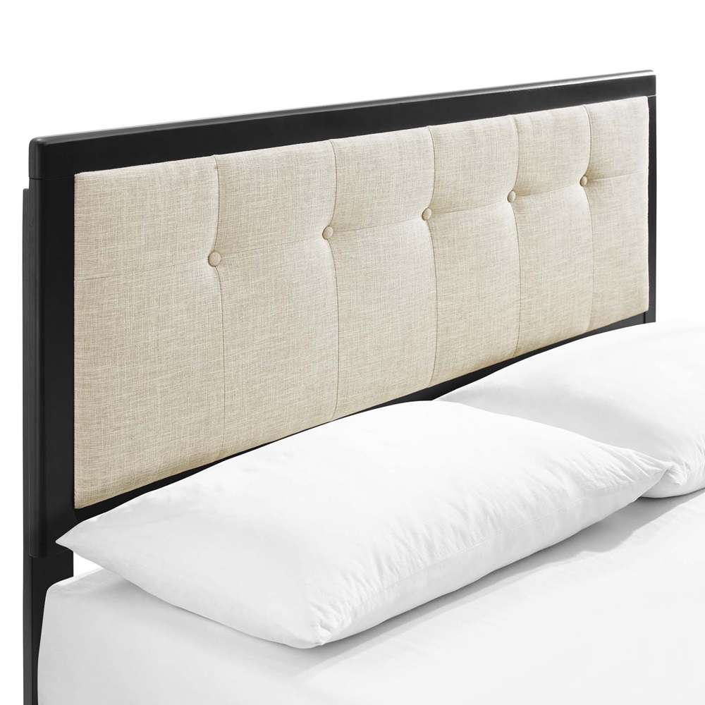 Modway - Willow Queen Wood Platform Bed With Splayed Legs - MOD-6385-BLK-BEI veiw 6