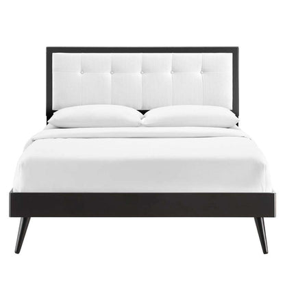 Modway - Willow Queen Wood Platform Bed With Splayed Legs - MOD-6385-BLK-WHI veiw 5
