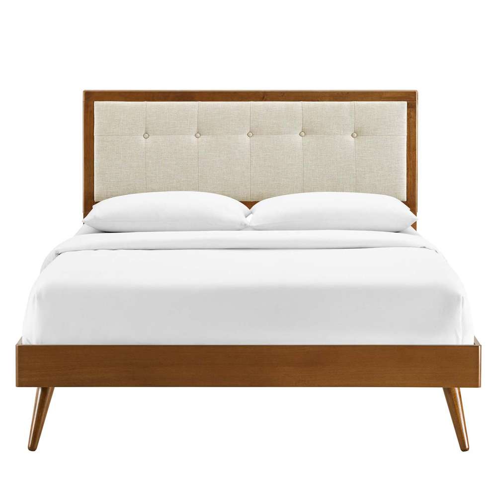 Modway - Willow Queen Wood Platform Bed With Splayed Legs - MOD-6385-WAL-BEI veiw 5