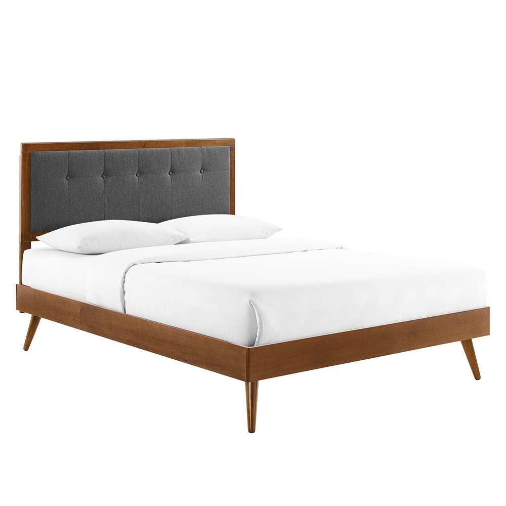 Modway - Willow Queen Wood Platform Bed With Splayed Legs - MOD-6385-WAL-CHA veiw 1
