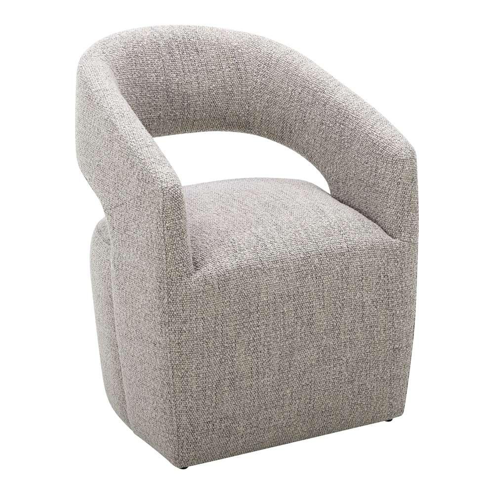 Moes Home - Barrow Rolling Dining Chair Performance Fabric Grey Storm - KQ-1024-39 veiw 2
