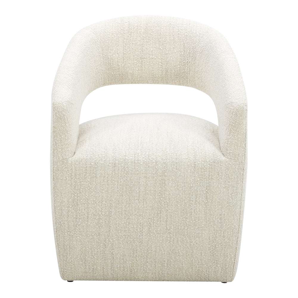 Moes Home - Barrow Rolling Dining Chair Performance Fabric White Mist - KQ-1024-18 veiw 1