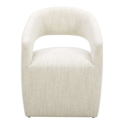 Moes Home - Barrow Rolling Dining Chair Performance Fabric White Mist - KQ-1024-18 veiw 1
