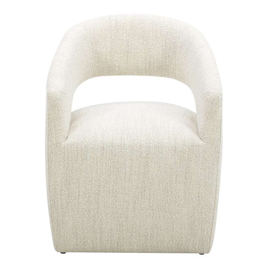 Moes Home - Barrow Rolling Dining Chair Performance Fabric White Mist - KQ-1024-18 veiw 1