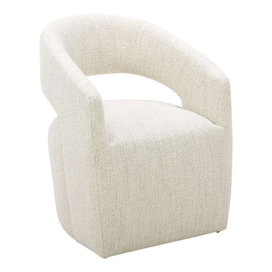 Moes Home - Barrow Rolling Dining Chair Performance Fabric White Mist - KQ-1024-18 veiw 2