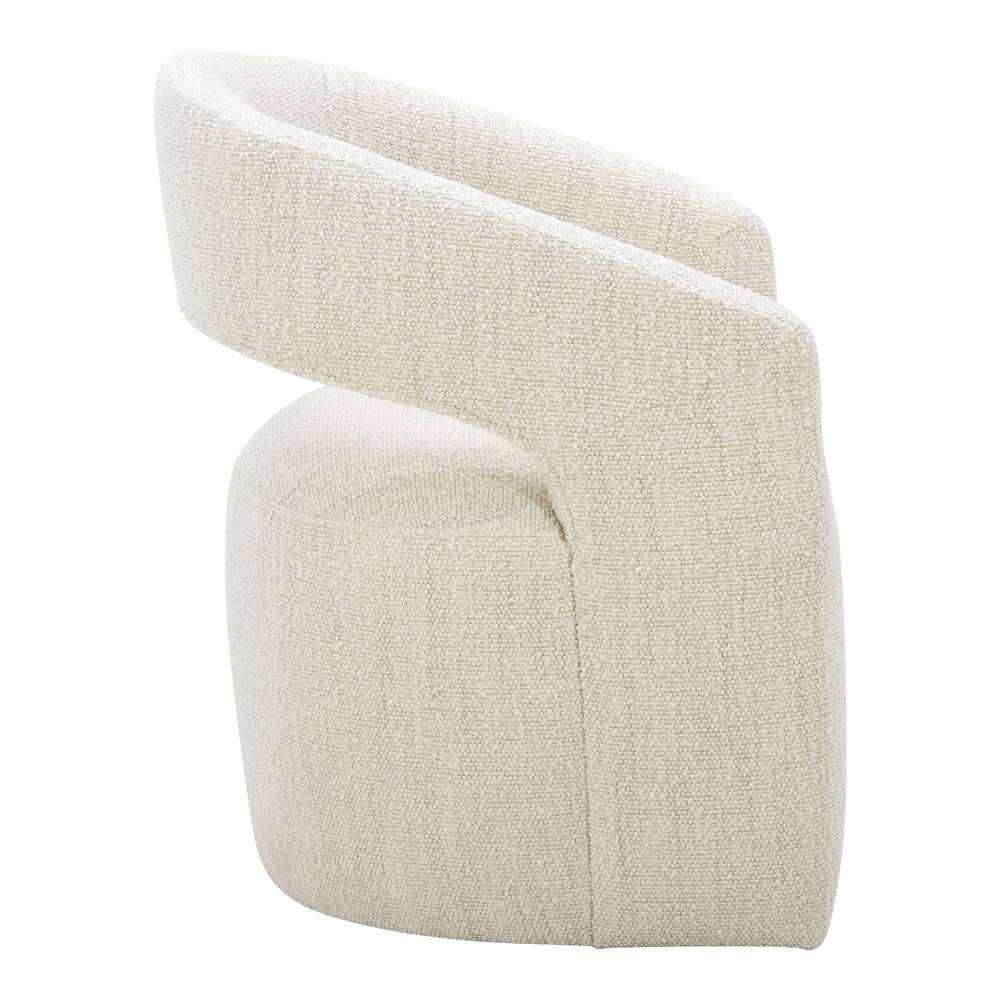 Moes Home - Barrow Rolling Dining Chair Performance Fabric White Mist - KQ-1024-18 veiw 3
