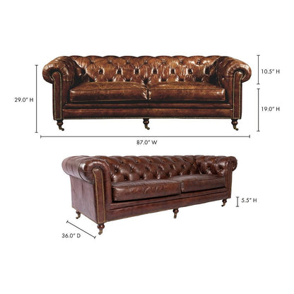 Moes Home - Birmingham Sofa in Brown - PK-1007-20 veiw 7