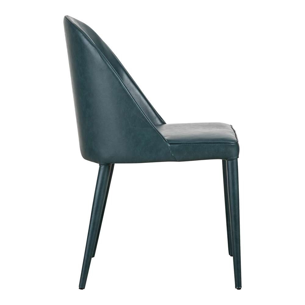 Moes Home - Burton Dining Chair Dark Teal Vegan Leather (Set of 2) - YM-1002-36 veiw 3