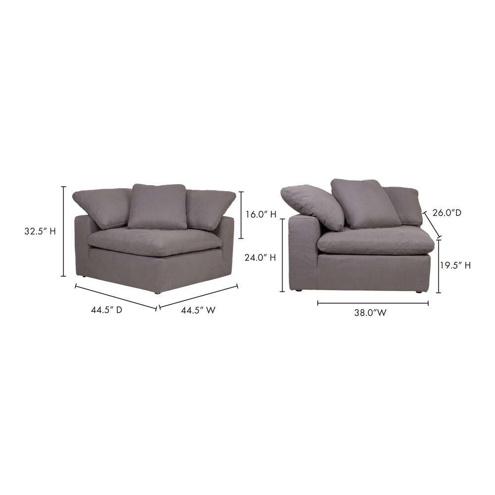 Moes Home - Clay Corner Chair Livesmart Fabric in Light Grey - YJ-1000-29 veiw 6