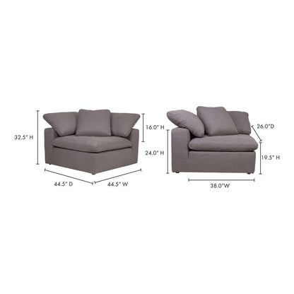 Moes Home - Clay Corner Chair Livesmart Fabric in Light Grey - YJ-1000-29 veiw 6