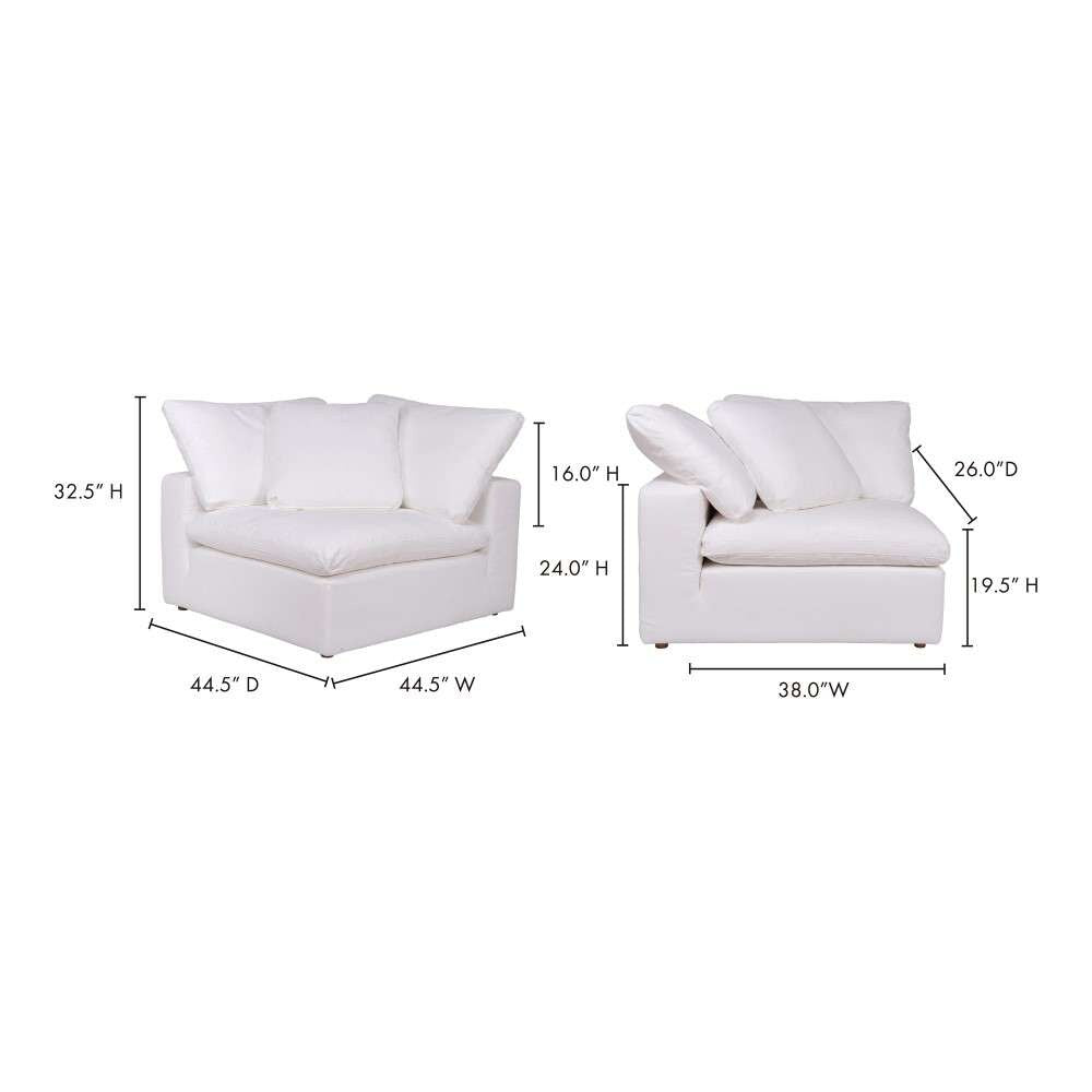 Moes Home - Clay Corner Chair Livesmart Fabric in White - YJ-1000-05 veiw 6
