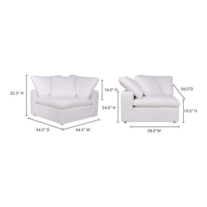 Moes Home - Clay Corner Chair Livesmart Fabric in White - YJ-1000-05 veiw 6