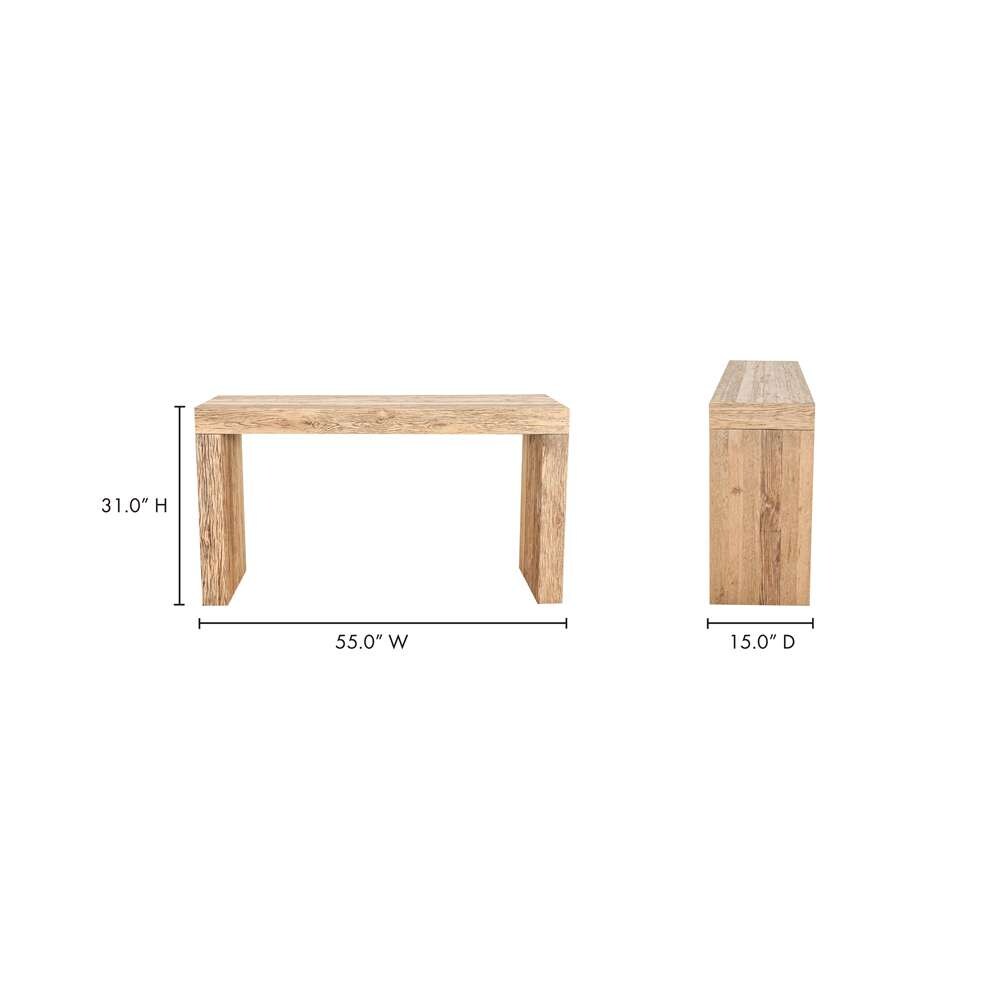 Moes Home - Evander Console Table Aged Oak - VL-1069-24 veiw 8