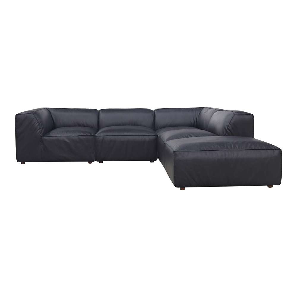 Moes Home - Form Classic L Modular Sectional Vantage Black Leather - XQ-1007-02 veiw 1