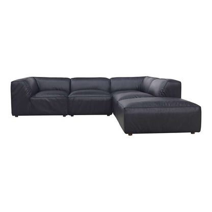Moes Home - Form Classic L Modular Sectional Vantage Black Leather - XQ-1007-02 veiw 1