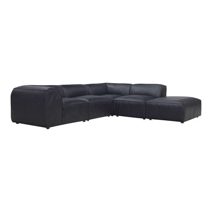 Moes Home - Form Classic L Modular Sectional Vantage Black Leather - XQ-1007-02 veiw 2