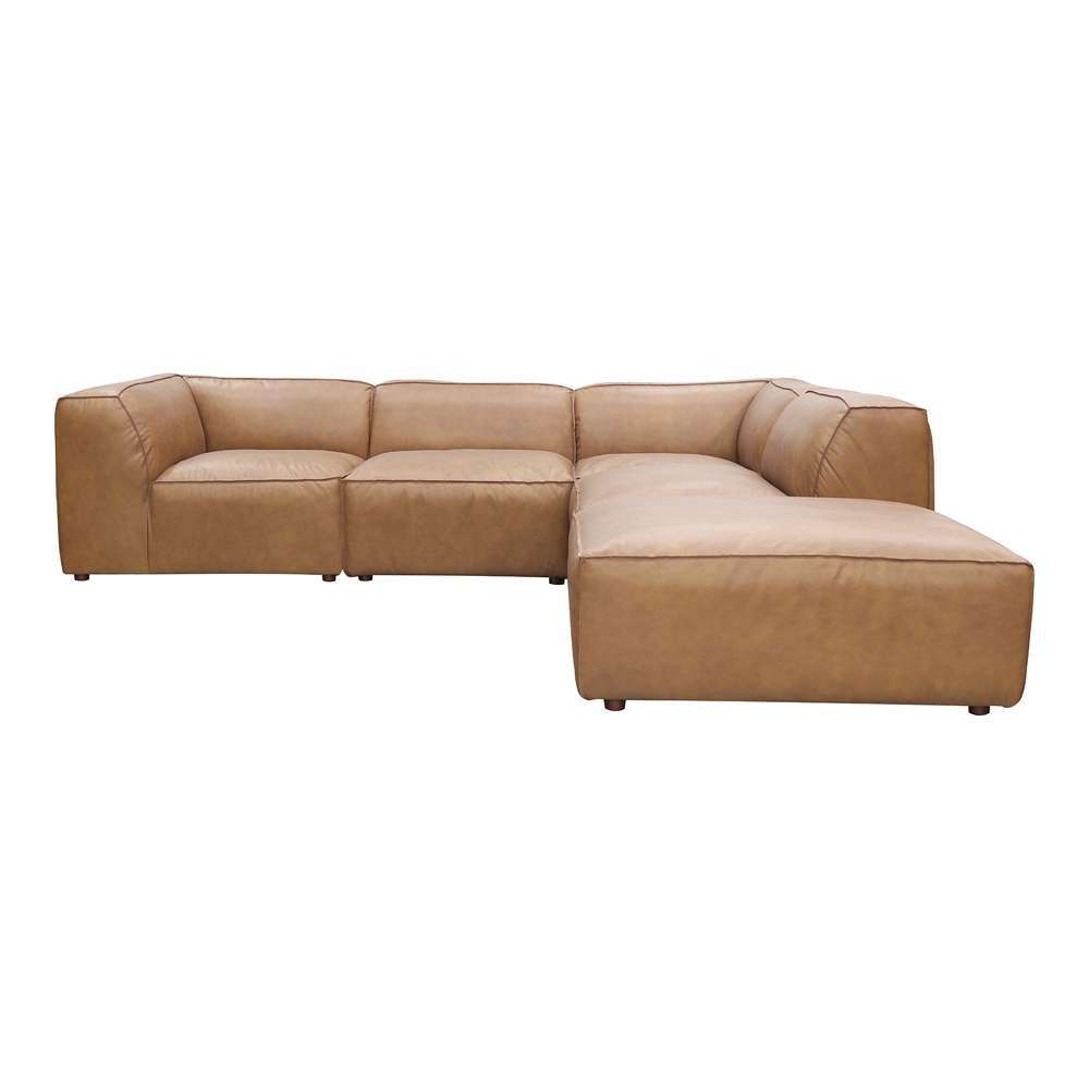 Moes Home - Form Classic L Modular Sectional Sonoran Tan Leather - XQ-1007-40 veiw 1