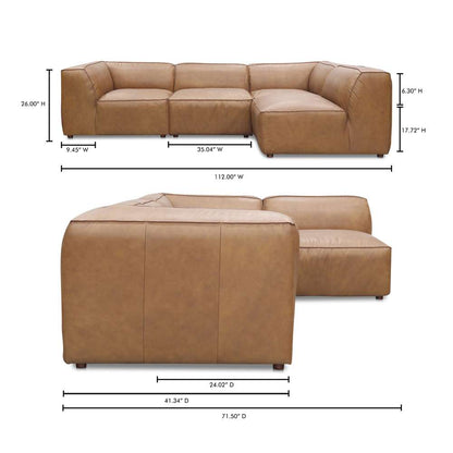 Moes Home - Form Signature Modular Sectional Sonoran Tan Leather - XQ-1004-40 veiw 7