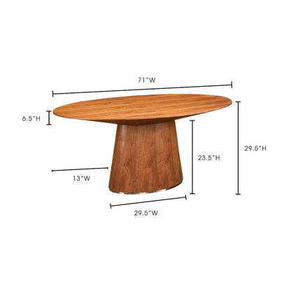 Moes Home - Otago Oval Dining Table in Walnut - KC-1007-03-0 veiw 2