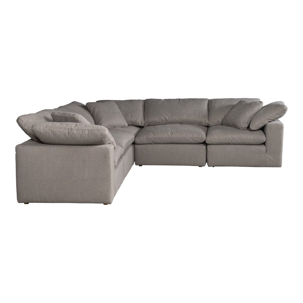 Moes Home - Terra Condo Classic L Modular Sectional Livesmart Fabric Light Grey - YJ-1017-29 veiw 3