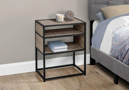 Monarch Specialties - Accent Table, Side, End, Nightstand, Lamp, Living Room, Bedroom, Metal, Laminate, Brown, Black, Contemporary, Modern - I-3507 veiw 3
