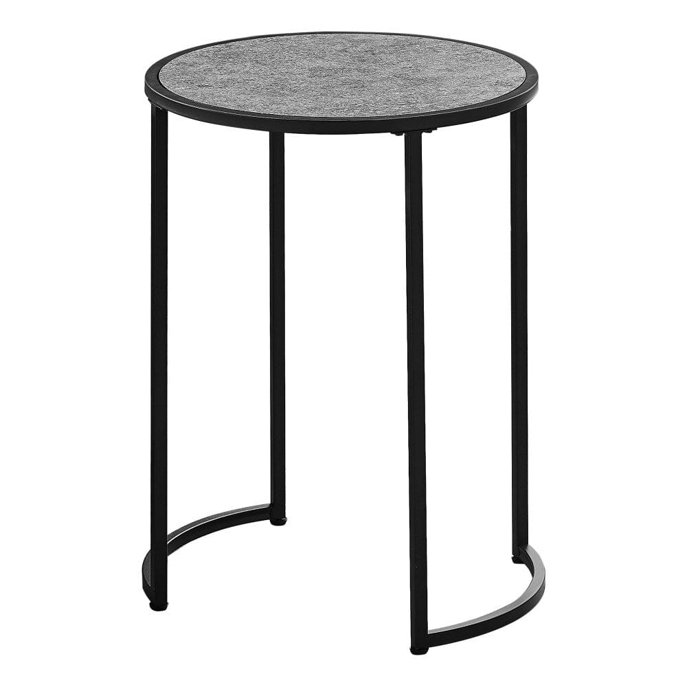 Monarch Specialties - Accent Table, Side, Round, End, Nightstand, Lamp, Living Room, Bedroom, Metal, Laminate, Grey, Black, Contemporary, Modern - I-2206 veiw 1