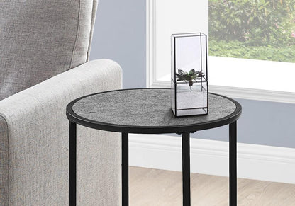 Monarch Specialties - Accent Table, Side, Round, End, Nightstand, Lamp, Living Room, Bedroom, Metal, Laminate, Grey, Black, Contemporary, Modern - I-2206 veiw 3