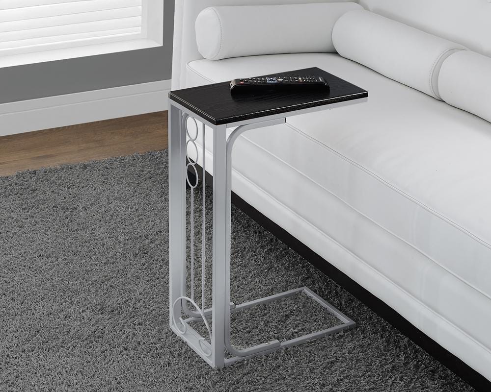 Monarch Specialties - Accent Table, C-Shaped, End, Side, Snack, Living Room, Bedroom, Metal, Laminate, Black, Grey, Transitional - I-3137 veiw 1