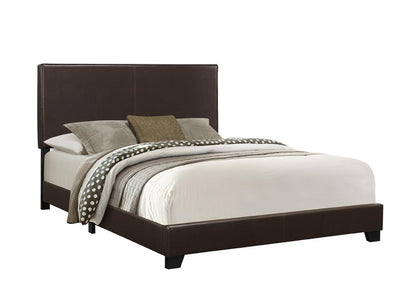 Monarch Specialties - Bed, Queen Size, Platform, Bedroom, Frame, Upholstered, Pu Leather Look, Wood Legs, Brown, Transitional - I-5910Q veiw 2