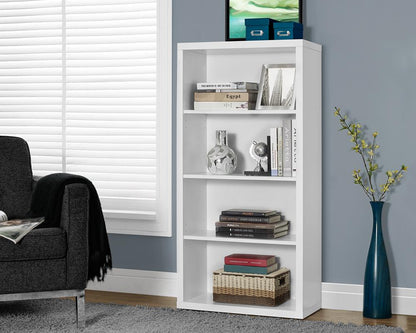 Monarch Specialties - Bookshelf, Bookcase, Etagere, 5 Tier, 48inH, Office, Bedroom, Laminate, White, Contemporary, Modern - I-7059 veiw 1