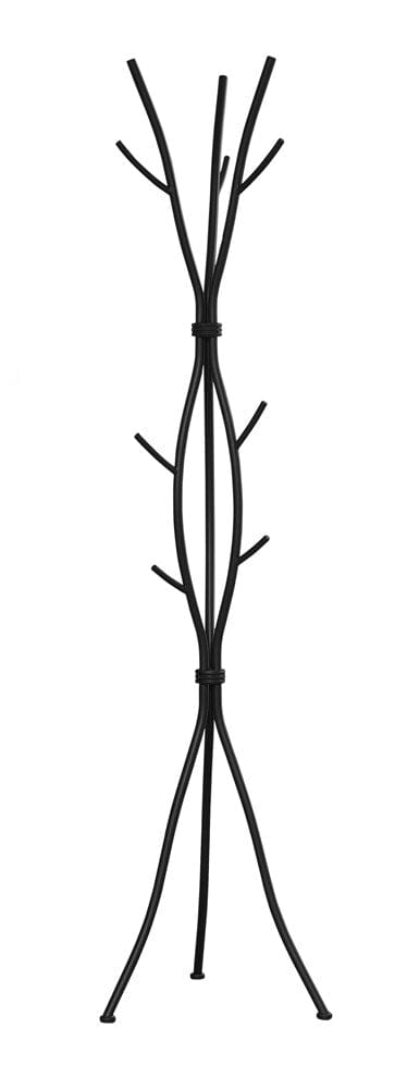 Monarch Specialties - Coat Rack, Hall Tree, Free Standing, 11 Hooks, Entryway, 74inH, Bedroom, Metal, Black, Contemporary, Modern - I-2062 veiw 2