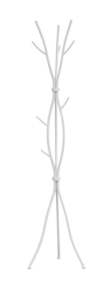 Monarch Specialties - Coat Rack, Hall Tree, Free Standing, 11 Hooks, Entryway, 74inH, Bedroom, Metal, White, Contemporary, Modern - I-2063 veiw 2