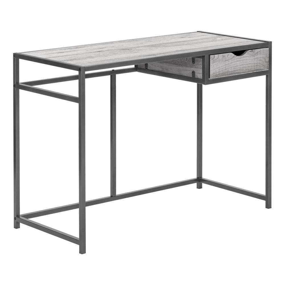 Monarch Specialties - Computer Desk, Home Office, Laptop, Storage Drawer, 42inL, Work, Metal, Laminate, Grey, Contemporary, Modern - I-7217 veiw 1