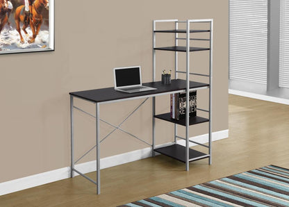 Monarch Specialties - Computer Desk, Home Office, Laptop, Storage Shelves, 48inL, Work, Metal, Laminate, Brown, Grey, Contemporary, Modern - I-7166 veiw 1