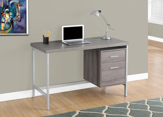 Monarch Specialties - Computer Desk, Home Office, Laptop, Left, Right Set-Up, Storage Drawers, 48inL, Work, Metal, Laminate, Brown, Grey, Contemporary, Modern - I-7150 veiw 1