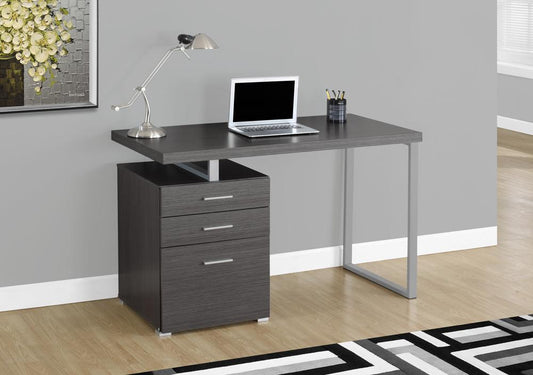 Monarch Specialties - Computer Desk, Home Office, Laptop, Left, Right Set-Up, Storage Drawers, 48inL, Work, Metal, Laminate, Grey, Contemporary, Modern - I-7426 veiw 1