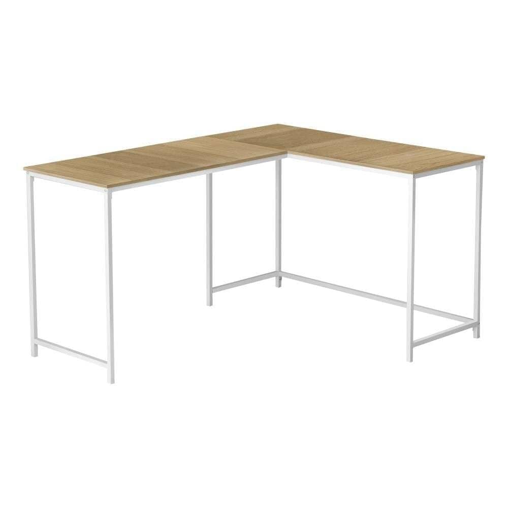 Monarch Specialties - Computer Desk, Home Office, Corner, 58inL, L Shape, Work, Laptop, Metal, Laminate, Natural, White, Contemporary, Modern - I-7397 veiw 1