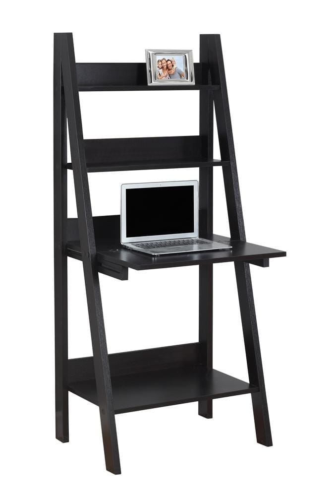 Monarch Specialties - Computer Desk, Home Office, Laptop, Leaning, Storage Drawers, 61inH, Work, Laminate, Brown, Contemporary, Modern - I-7043 veiw 2