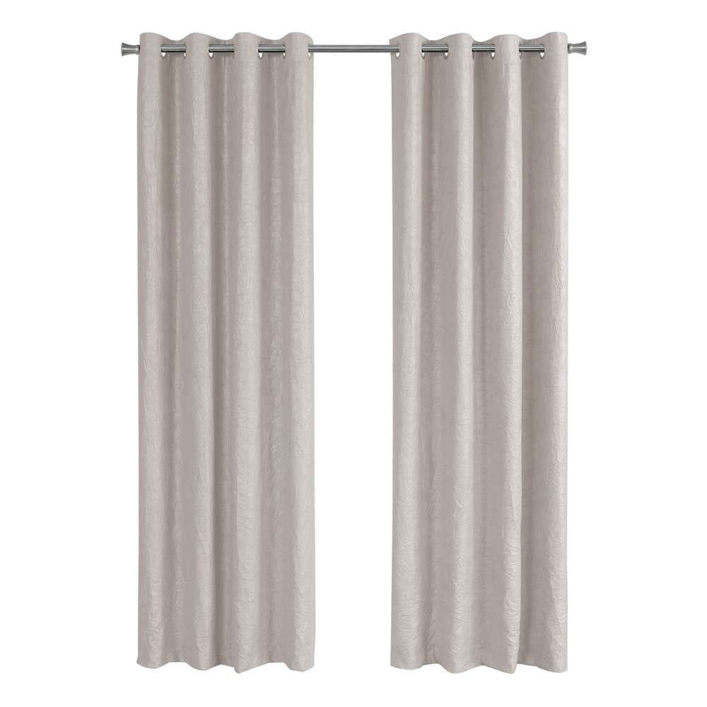 Monarch Specialties - Curtain Panel, 2Pcs Set, 54inW X 95inL, Room Darkening, Grommet, Living Room, Bedroom, Kitchen, Micro Suede, Polyester, Beige, Contemporary, Modern - I-9818 veiw 1