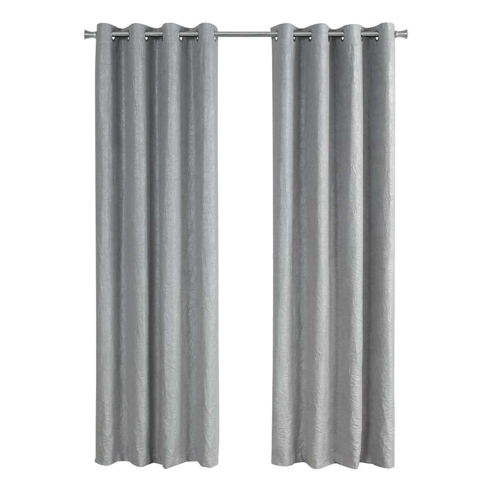Monarch Specialties - Curtain Panel, 2Pcs Set, 54inW X 95inL, Room Darkening, Grommet, Living Room, Bedroom, Kitchen, Micro Suede, Polyester, Grey, Contemporary, Modern - I-9845 veiw 1