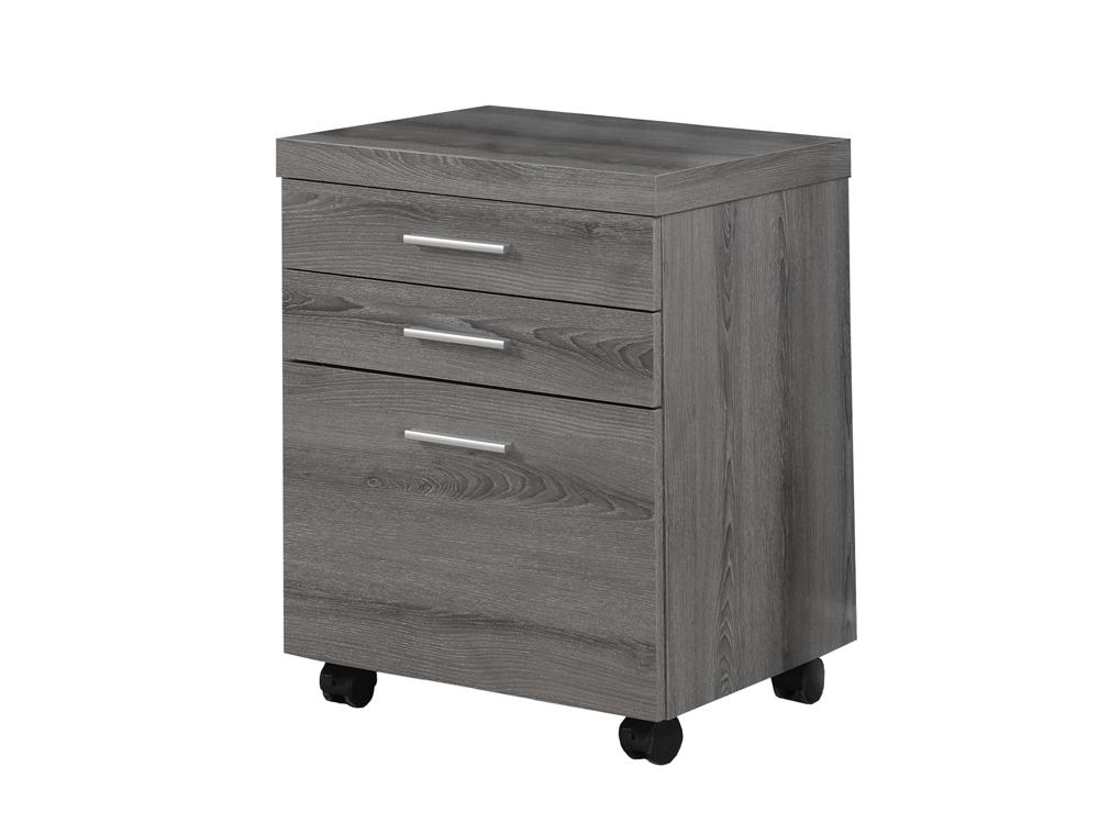 Monarch Specialties - File Cabinet, Rolling Mobile, Storage Drawers, Printer Stand, Office, Work, Laminate, Brown, Contemporary, Modern - I-7049 veiw 2