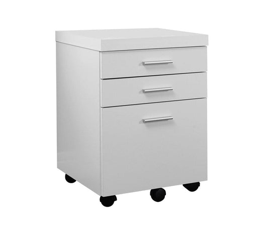 Monarch Specialties - File Cabinet, Rolling Mobile, Storage Drawers, Printer Stand, Office, Work, Laminate, White, Contemporary, Modern - I-7048 veiw 2