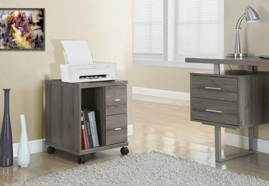 Monarch Specialties - Office, File Cabinet, Printer Cart, Rolling File Cabinet, Mobile, Storage, Work, Laminate, Brown, Contemporary, Modern - I-7056 veiw 1