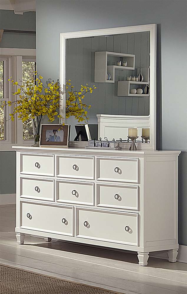 New Classic Furniture - Tamarack Dresser/Mirror Combo- White - 02-044W-DM veiw 1