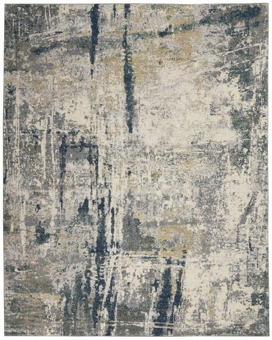 Nourison - Artworks ATW05 Blue and Grey 86in x 116in Rug - ATW05-99446710949 - CLOSEOUT veiw 1