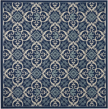 Nourison - Caribbean CRB02 Navy Blue and White 710in x Square Large Rug - CRB02-99446067289_CLOSEOUT veiw 1