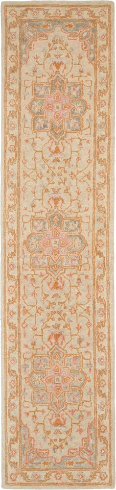Nourison - Jazmine JAZ01 Orange and Cream 23in x 10 Wool Hallway Rug - JAZ01-99446460301_CLOSEOUT veiw 1