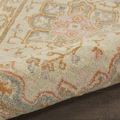 Nourison - Jazmine JAZ01 Orange and Cream 23in x 10 Wool Hallway Rug - JAZ01-99446460301_CLOSEOUT veiw 2