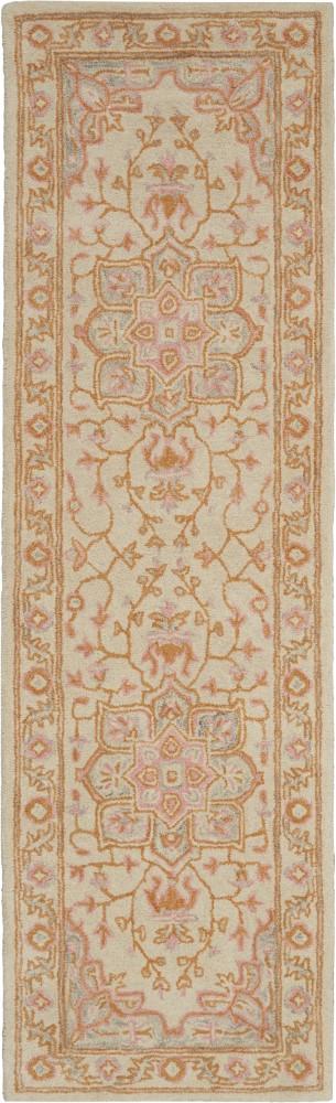 Nourison - Jazmine JAZ01 Orange and Cream 23in x 8 Wool Hallway Rug - JAZ01-99446460295_CLOSEOUT veiw 1